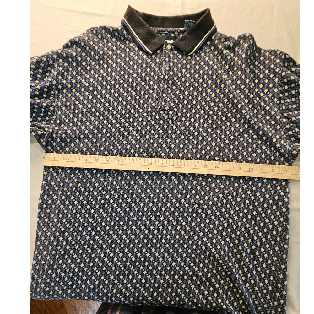 Pierre Cardin Polo Shirt Lg Menswear Patterned Collared Golf‎ Casual Y2K Pullon - Picture 6 of 7